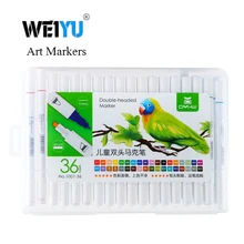 Weiyu 12/18/24/36/48 Цвета маркер для рисования на спиртовой основе Маркеры Ручка для рисования манга двуглавый художественный эскиз маркер ручки для дизайна