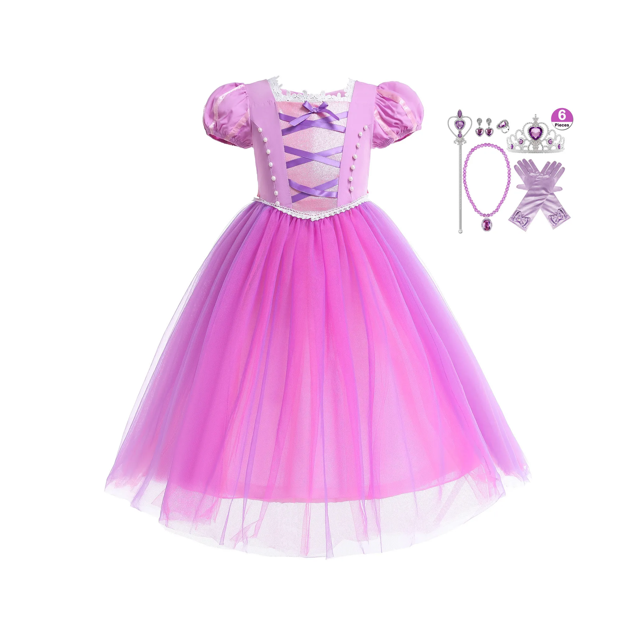 Новое праздничное платье принцессы Рапунцель; костюм; детское платье Софии для костюмированной вечеринки