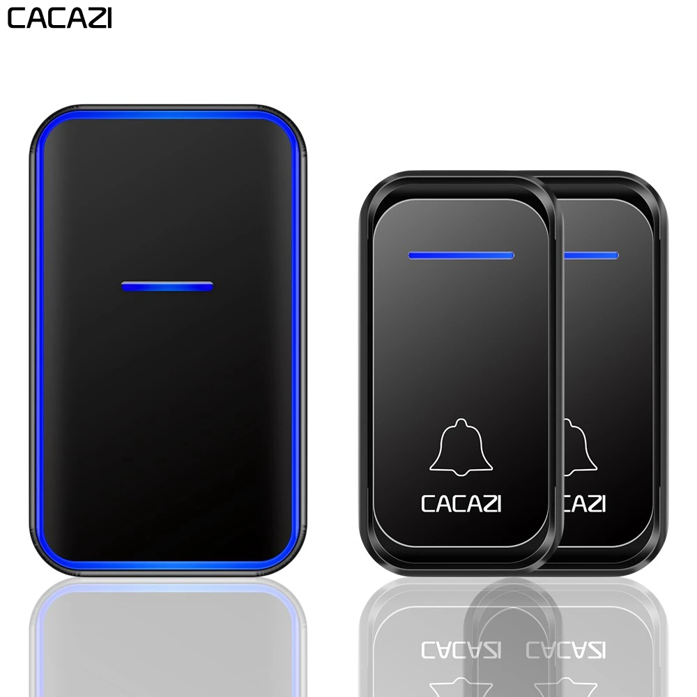 

CACAZI Wireless Doorbell Waterproof 300M Remote 1 2 Button 1 2 Receiver US EU UK Plug Smart Home Welcome Calling Door Bell Chime