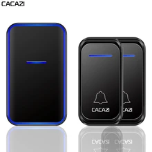 CACAZI Wireless Doorbell Waterproof 300M Remote 1 2 Button 1 2 Receiver US EU UK Plug Smart Home Welcome Calling Door Bell Chime цена CACAZI Wireless Doorbell Waterproof 300M Remote 1 2 Button 1 2 Receiver US EU UK Plug Smart Home Welcome Calling Door Bell Chime цены онлайн