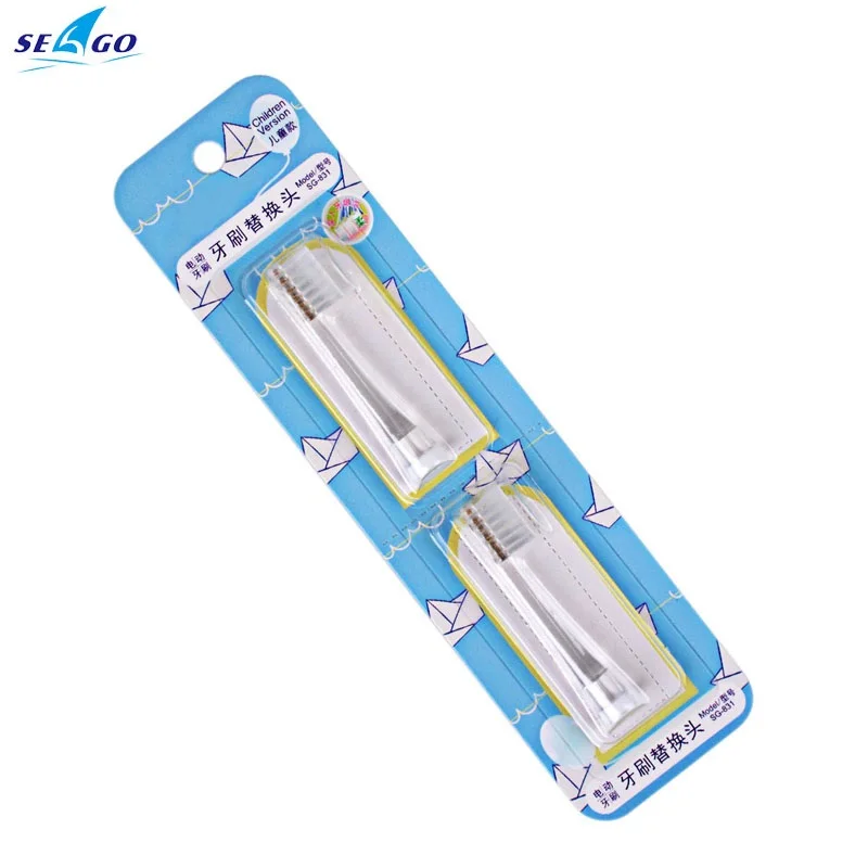 

2 pcs Seago DuPont Bristles Baby Electric Replacement Electric Toothbrush Heads for SG-621 Super Soft bristle Hygiene Care Clean