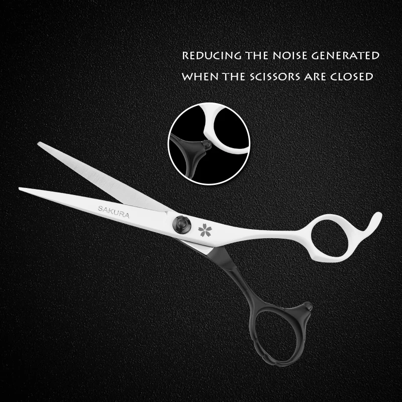 Cherry Blossoms 6 Inch Cutting And Thinning Scissor Salon Hairdressing Set Bladck and White 9cr13 Stainless Steel Handle Cherry Blossoms 6 Inch Cutting And Thinning Scissor Salon Hairdressing Set Bladck and White 9cr13 Stainless Steel Handle
