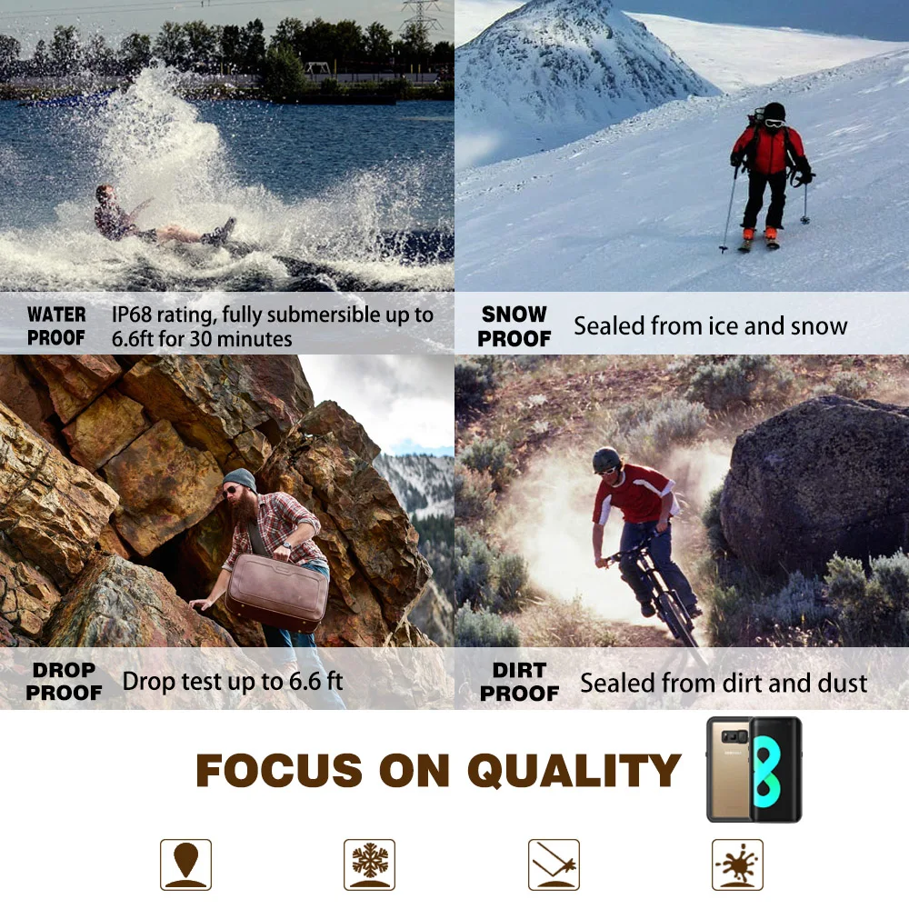 Original Waterproof Case Cover for Samsung S8 S9 Plus Outdoor Summer Swimming Shockproof Case for Samsung Galaxy S8P S9Plus