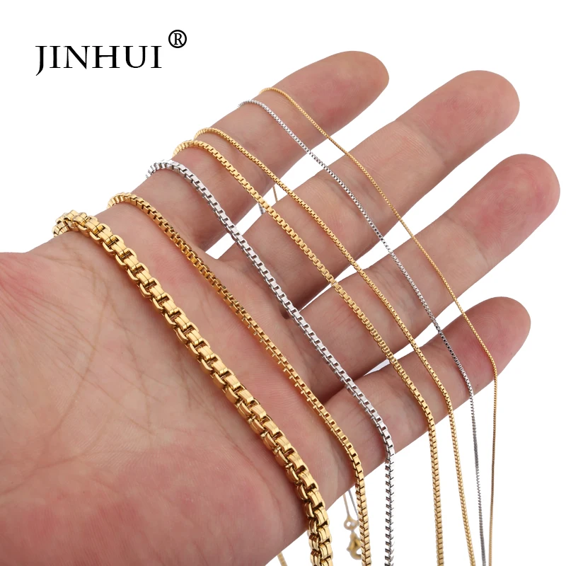 

Jin Hui Trendy Gold Silver Necklaces Square Link Chain Torques width 0.6/0.8/2.0mm length 45cm/60cm fashion variety of options