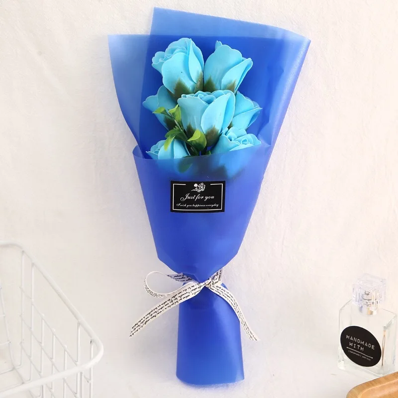 Flone Artificial 7 Heads Rose Soap flower Fake Flowers Mother's Day Valentine's Day Qixi Festival Gift Gift box Home Decoration (38)