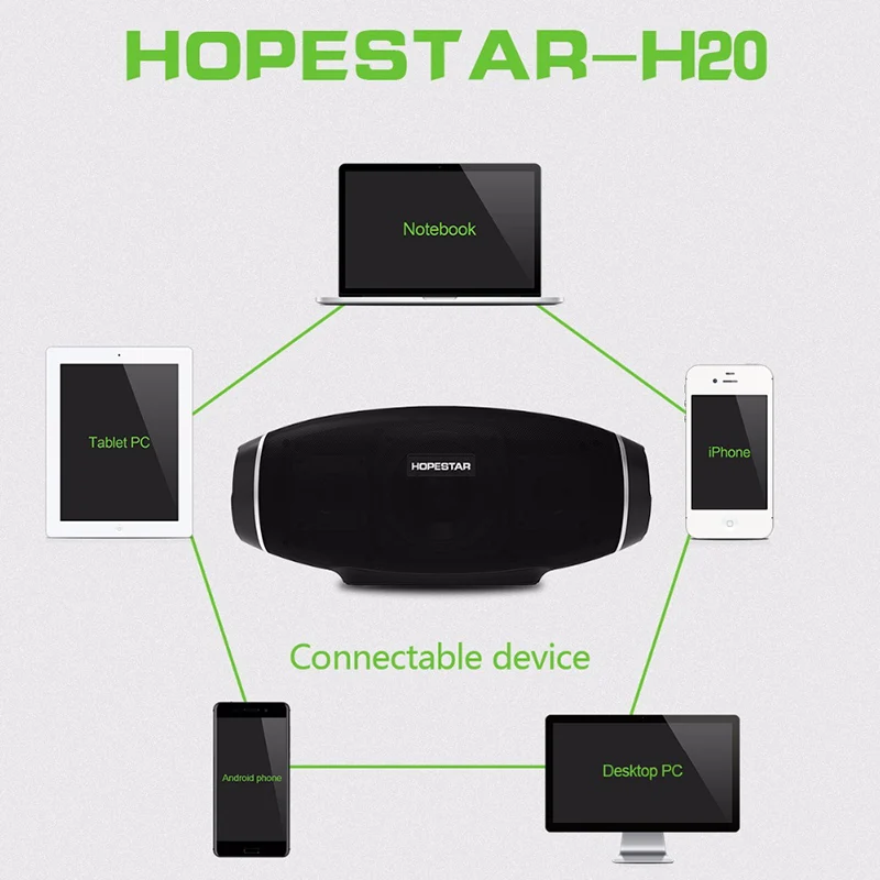 HOPESTAR H20 الرجبي سمّاعات بلوتوث العمود 30 W اللاسلكية المحمولة للماء مكبرات الصوت من مضخم صوت كبير المتكلم للكمبيوتر xiaomi