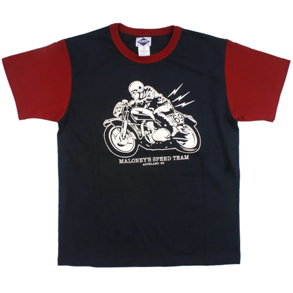 Уличная хлопковая футболка для мужчин с лоскутным рукавом Moto летняя Homme высокое