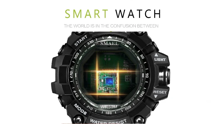 SMAEL, мужские цифровые спортивные часы, модные часы с хронографом, мужские многофункциональные светодиодный наручные часы в стиле милитари, мужские часы