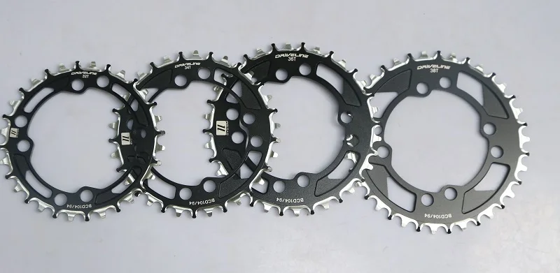Driveline MX01 CNC 7075 Alloy Chainring 32T BCD 104//94mm Black