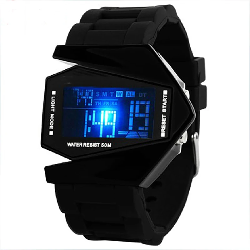 

2018 New Arrival Irregular Cool Reloj Led Digital Electronic Wrist Watches Fashion Airplane Watch Designer Reloj Pulsera