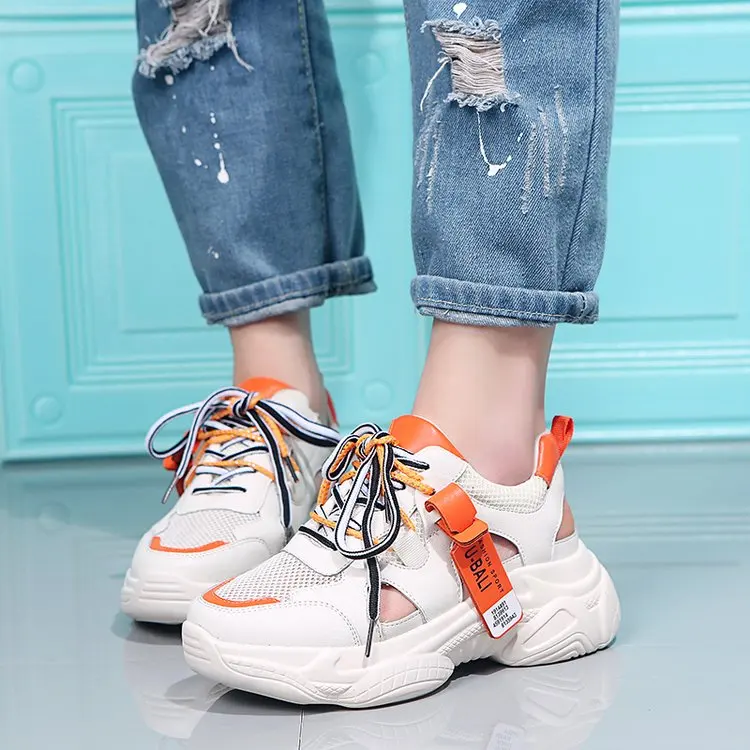 Summer Thick Sole Platform Sandals Woman 2019 Mesh Pu Casual Sandals Breathable Female Chunky Sandal Beach Shoes Summer Thick Sole Platform Sandals Woman 2019 Mesh Pu Casual Sandals Breathable Female Chunky Sandal Beach Shoes