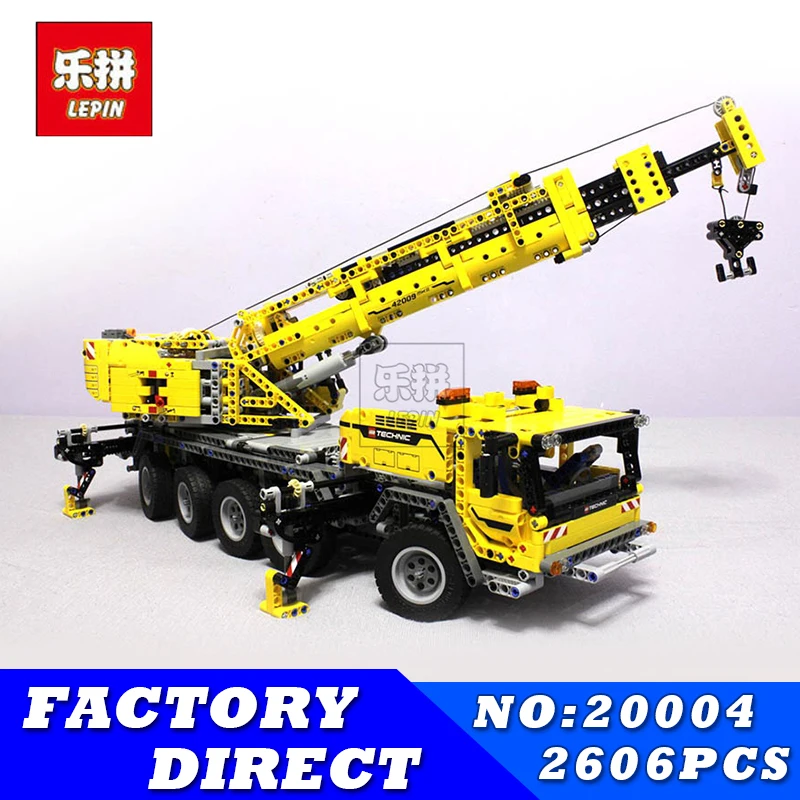 

LEPIN 20004 2606pcs Technic Series Motor Power Mobile Crane MK Model Children Educational Building Blocks Bricks Compatible Gift