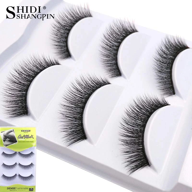 

SHIDISHANGPIN 3 Pairs mink eyelashes natural long 3d false eyelashes hand made 3d mink lashes 1cm-1.5cm Eyelash mink A104