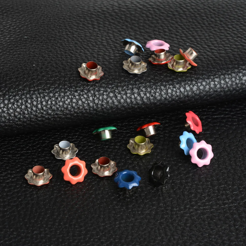 Kids Homework Student Scrapbook Eyelet Metal eyelets For Scrapbooking garment Flower Shape Shoes Bags oeillet couture 100pcs eyelet grommet ring eyelet grommet ring kit grommet eyelet kit screw back eyelets metal eyelet buttons