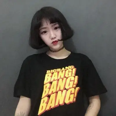 2017夏k,pop bigbangファッションbangbangbangプリントtシャツ女性カップルストリートヒップホップ