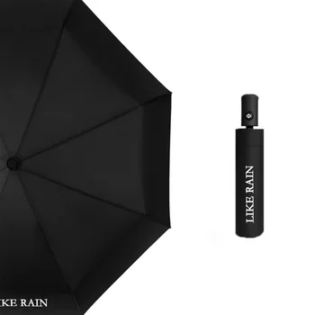 

LIKE RAIN Fully-automatic Umbrella Female Windproof 8 Ribs Strong Umbrellas Rain Women Men Business Rainy Sunny Umbrella UBY03