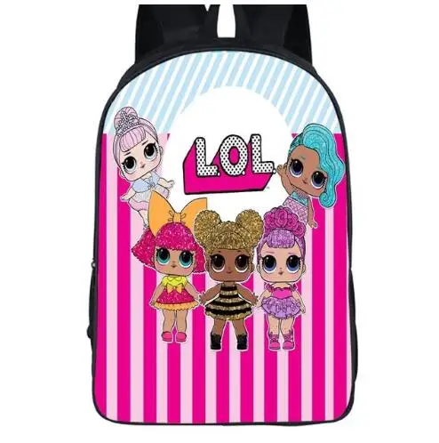 

16 Kid Backpack LOL School Bag for Kindegarten Girls Cute Small Glam Glitter LOL Pets LOL Dolls Schoolbag Book Bags mochila