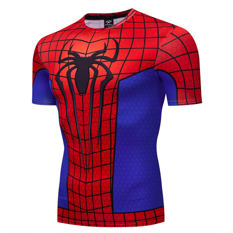 

2019 New Marvel Avengers Spiderman 3D Printed T Shirt Mens Compression Shirts Cosplay Costume Fitness Bodybuilding Tops