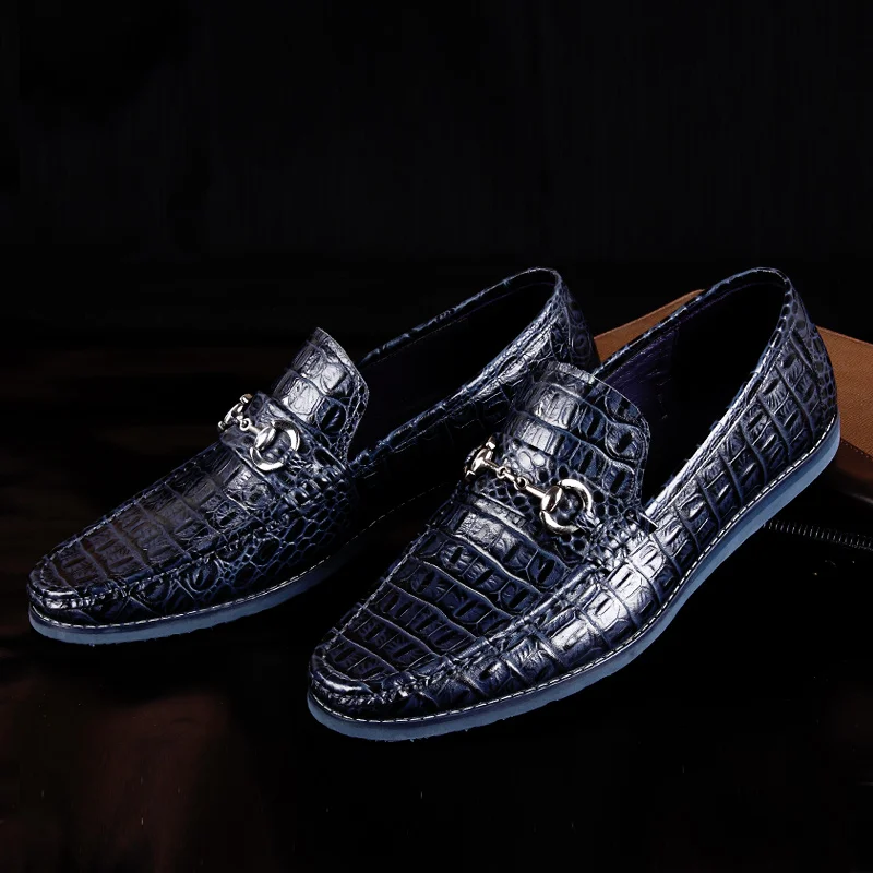Couro Handmade Preguiçoso Genuíno Mycoron Moda Macio Homens Azul Padrão Sho Dos Confortáveis Vinho De vermelho Crocodilo Pedal Claro Sapatos Preguiçosos Marca Fundo wYzzqXFP