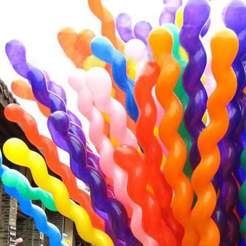 100Pcs Multicolor Screw Thread Latex Balloon Kid Toys Float Air Balls