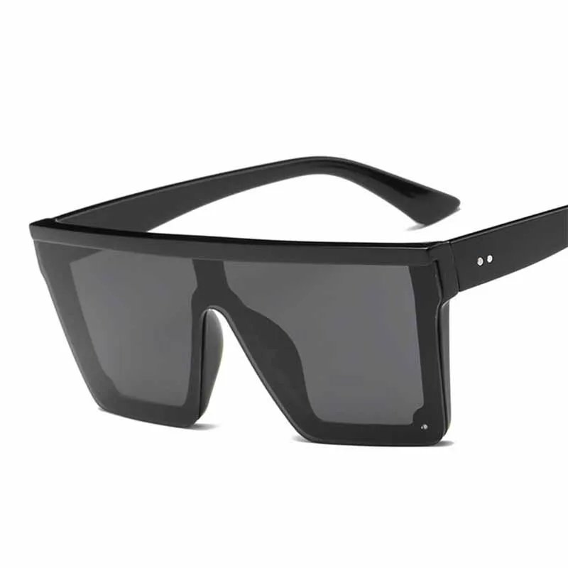 

Oversized Sunglasses Men Vintage Brand Driving Sun Glasses Women Flat Top Big Frame Sunglass Retro Siamese Eyewear UV400