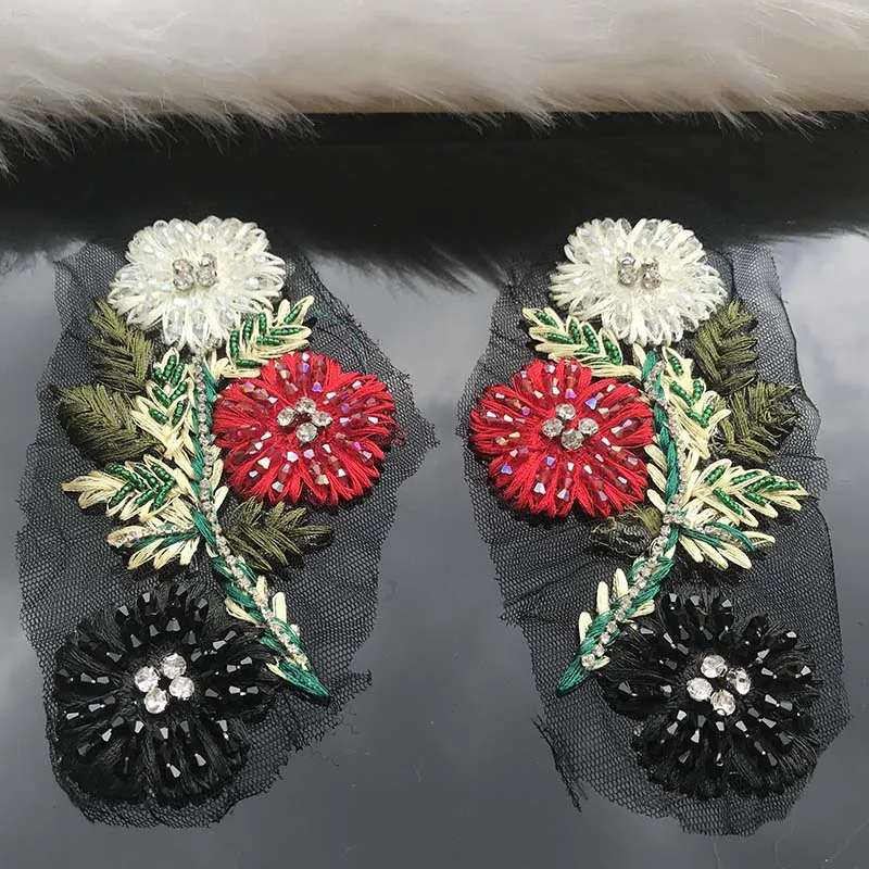 1 пара; обшитая бриллиантами цветок тканевые нашивки с вышивкой с украшением в виде кристаллов Аппликация Скрапбукинг мотив Значки для недорогая одежда из Китая высокое качество