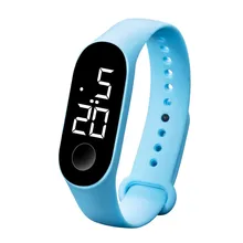 Мужские светодиодный цифровые часы, роскошный белый светильник, сенсорный экран, силиконовый ремешок, наручные часы для женщин, спортивные браслеты для йоги, часы для детей