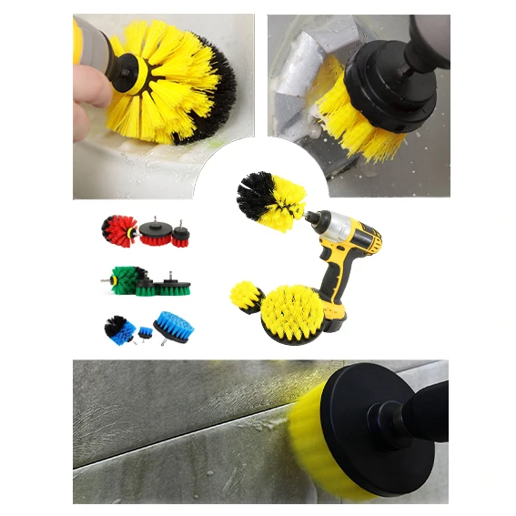3pcs Drill Scrubber Brush For Bathroom Cleaning Cordless Drill