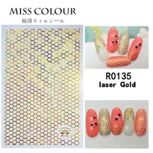 laser Gold Nails Stickers Metal Lines Strip 3D Adhesive Decal Wave Nail Art Foil Slider Design Tape Manicure Design