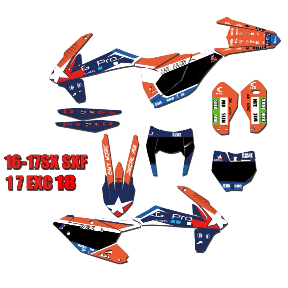 

for KTM SX 16-18 Custom GRAPHICS BACKGROUNDS DECALS STICKERS for KTM SX SXF XC XCF 2016 2017 2018 EXC EXC-F XCW 2017 2018 2019