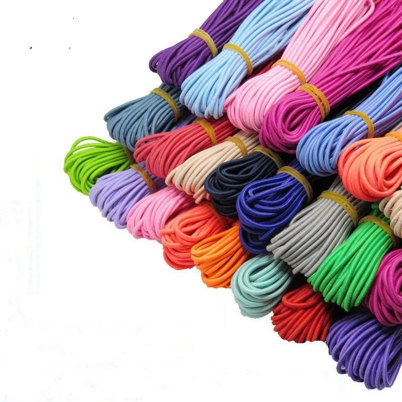 

2mm Eco-Friendly Round Rubber Elastic Cord Stretch Elastic Bands Rope Jewelry Bracelets Making Garment Tag DIY Craft Accessories