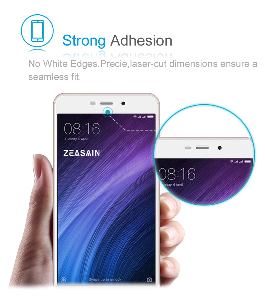 [2 Pack] Original ZEASAIN 2.5D Tempered Glass Screen Protector For xiaomi redmi 4a redmi4a Xiomi Toughened Protective Film (9)