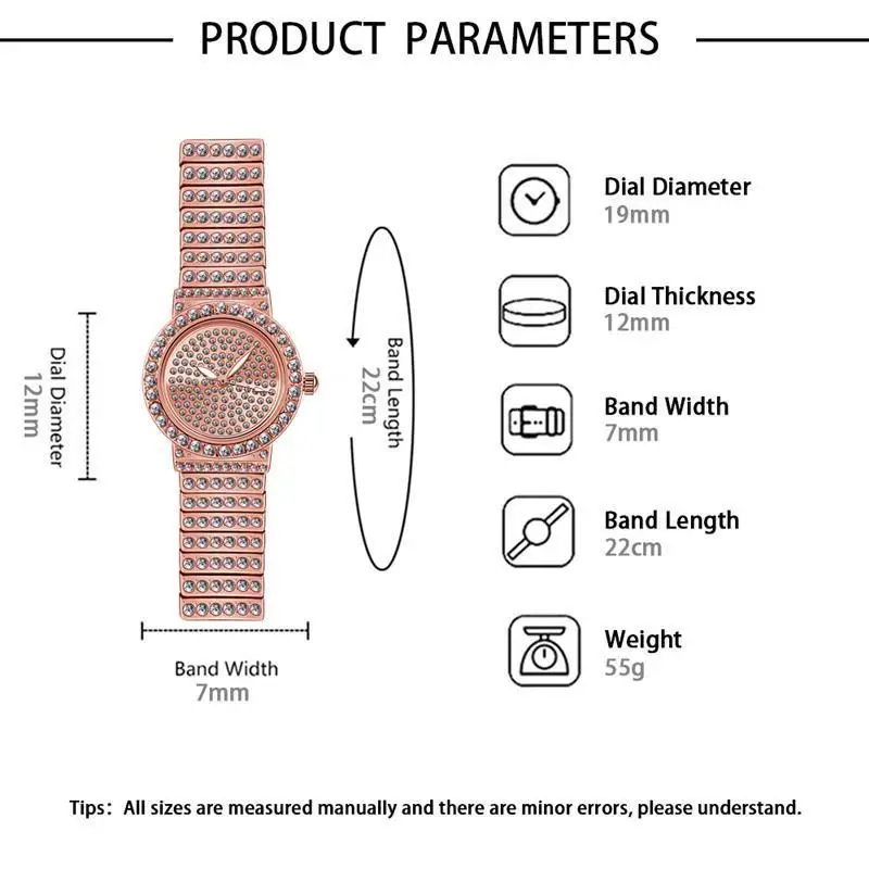 Новые модные часы-браслет для Для женщин диаманта Bling Нержавеющая сталь женские кварцевые часы на запястье роскошные элегантные часы