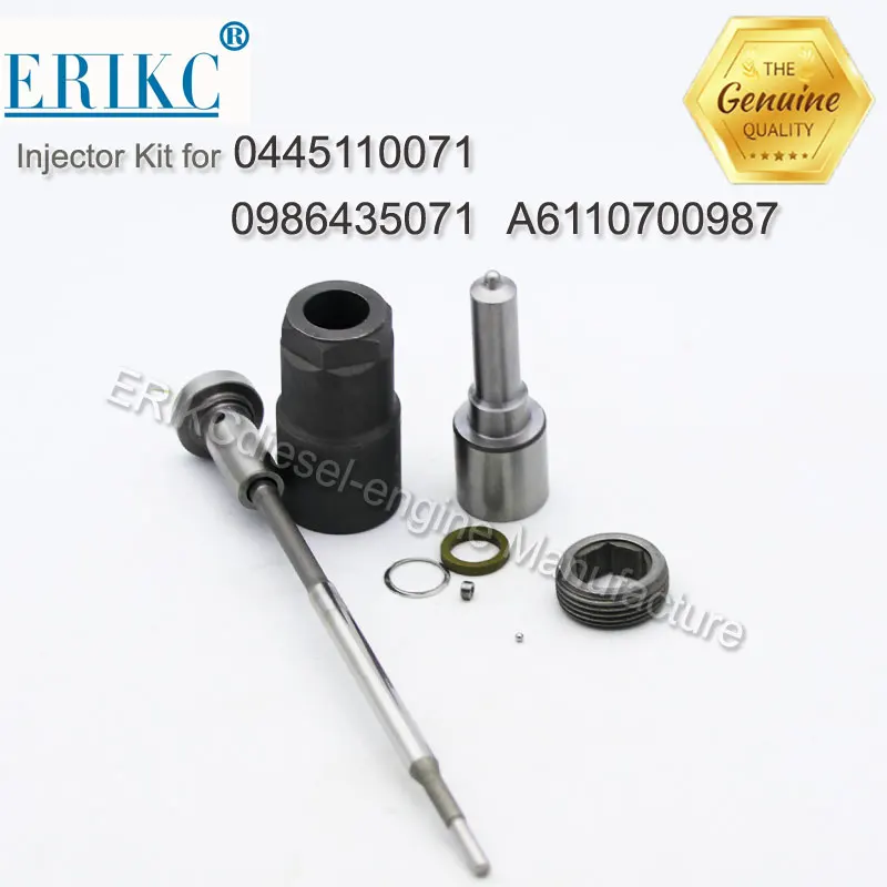 

ERIKC A6110700987 0986435071 Fuel Injector Repair Kits Nozzle DSLA156P736 (0433175163) Valve F00VC01001 for Mercedes 0445110071