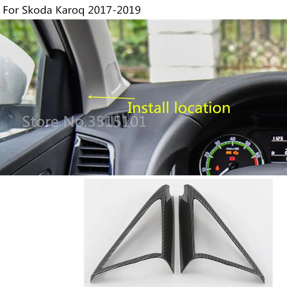 2 шт. Автомобильные колонки из углеродного волокна для Skoda Karoq 2017 2018 2019 2020 |