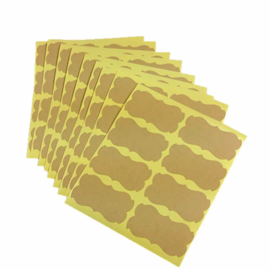 

80pcs/lot Simple Blank Kraft Paper 5.7cm Blank Shaped Sealing Sticker For Baking Packaging