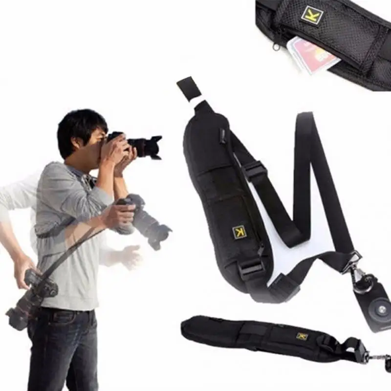 Adjustable Quick Rapid Camera Single Shoulder Black Sling Strap For Canon For Nikon For Sony DSLR