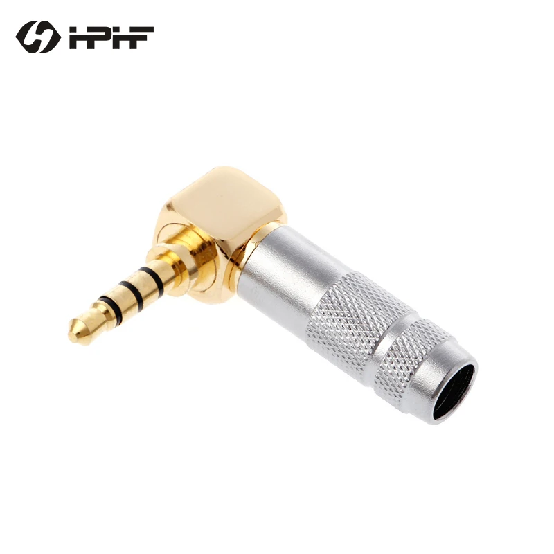HPHF 3.5mm Stereo Plug 4 Pole/3 Pole Audio Connector Right Angle 24K Plated Gold Jack Male Solder Connect 5PCS/LOT | Электроника