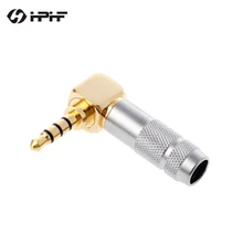 

HPHF 3.5mm Stereo Plug 4 Pole/3 Pole Audio Connector Right Angle 24K Plated Gold Jack Male Plug Audio Solder Connect 5PCS/LOT