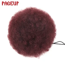 Pageup Synthetic Curly Hair Ponytail African American Short Afro Kinky Curly Wrap Drawstring Brown Puff Ponytail chignons Pageup Synthetic Curly Hair Ponytail African American Short Afro Kinky Curly Wrap Drawstring Brown Puff Ponytail chignons
