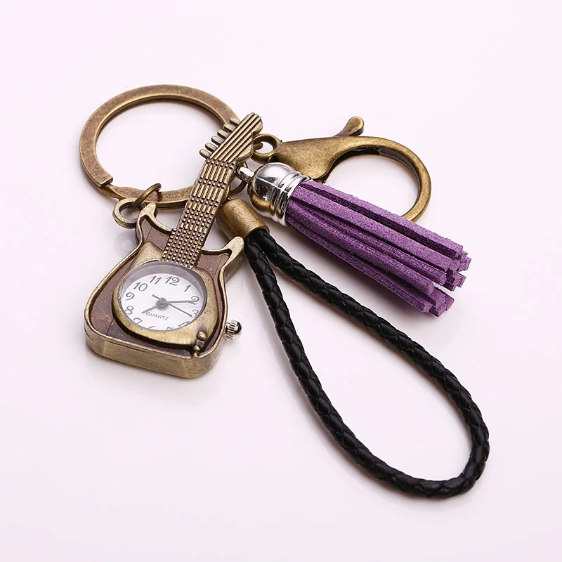 Buy Guitar Pocket Watch Keychain for Women Vintage