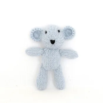 

Merion Wool Teddy bear toy Knitted Bear Doll for Photography props Newborn Animal Stuffed