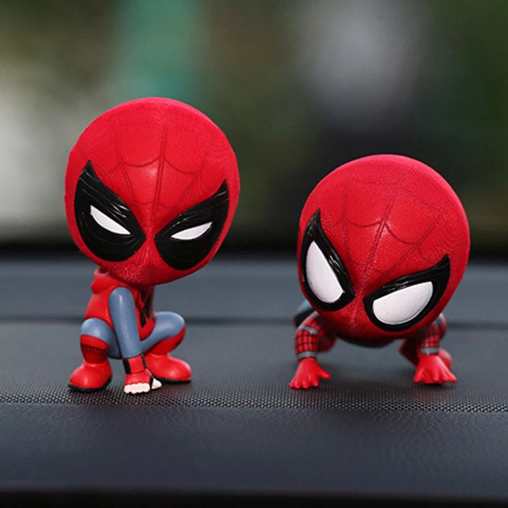 Car Dashboard Head Shake Cartoon Figure Spider Man Interior Decor Auto Magnet 