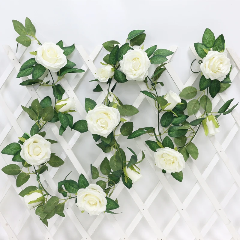 JAROWN Artificial 2m Multi Flower High Quality Rose Vine Fake Flower European Rose Home Wall Hanging Rattan Wedding Decor Flores (30)