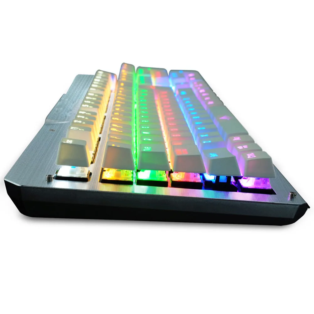 

Witsp@d Metal 104 Keys Wired Mechanical Keyboard with Blue Switches Gaming Led Backlit Keyboard for Gamer