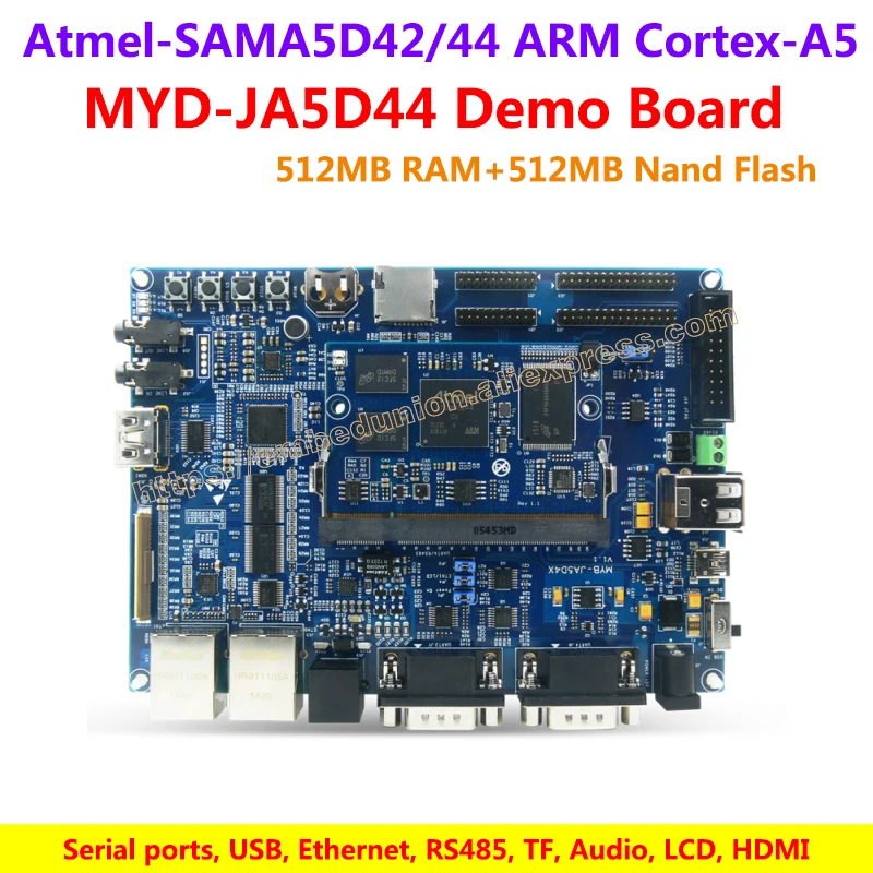 MYD-JA5D44 Development Board,600MHz SAMA5D42/44 ARM Cortex-A5 Processor,512MB SDRAM,512MB Nand Flash,4MB Data Flash, 64KB EEPROM