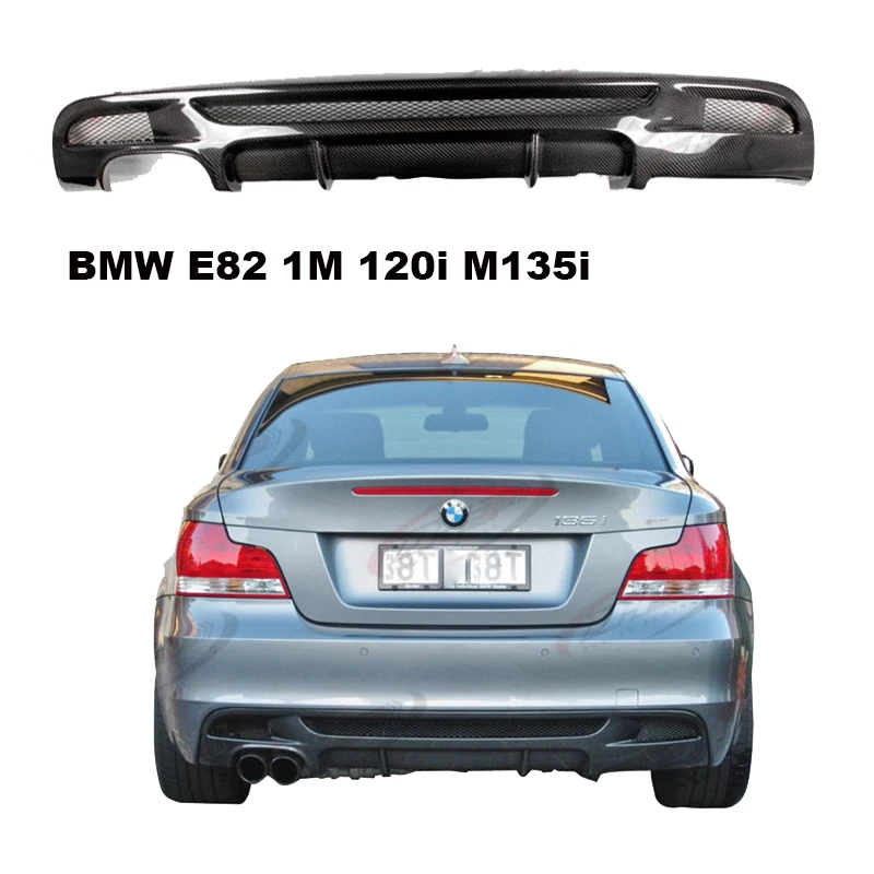 E82 Carbon Fiber Rear Lip Spoiler Bumper Diffuser For BMW E82 1M 120i