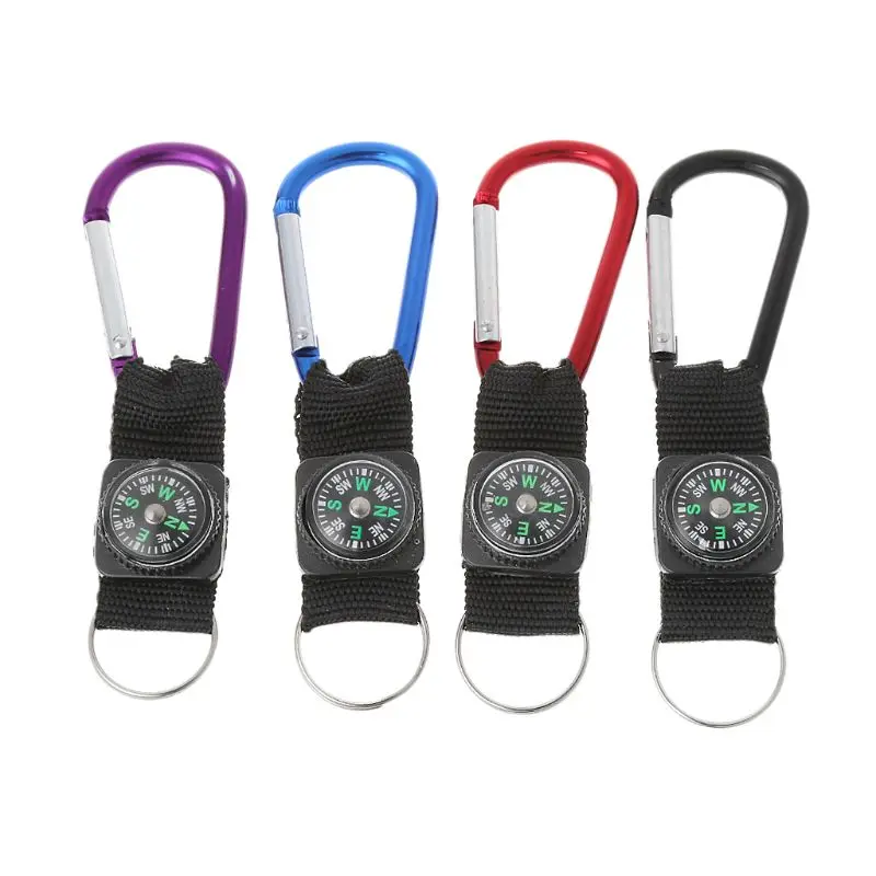 

1pc Outdoor Sport Keychain Compass Camping Climbing Hiking Carabiner Keyring Compass Tool Color Random delivery
