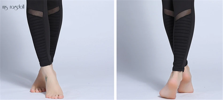 Фитнес yoga леггинсы спортивной одежды для женщин белый yoga Штаны с юбкой в складку из тонкого сетчатого полотна сжатия тренажерный зал тонкий Pleat Сращивание Леггинсы Coast брюки