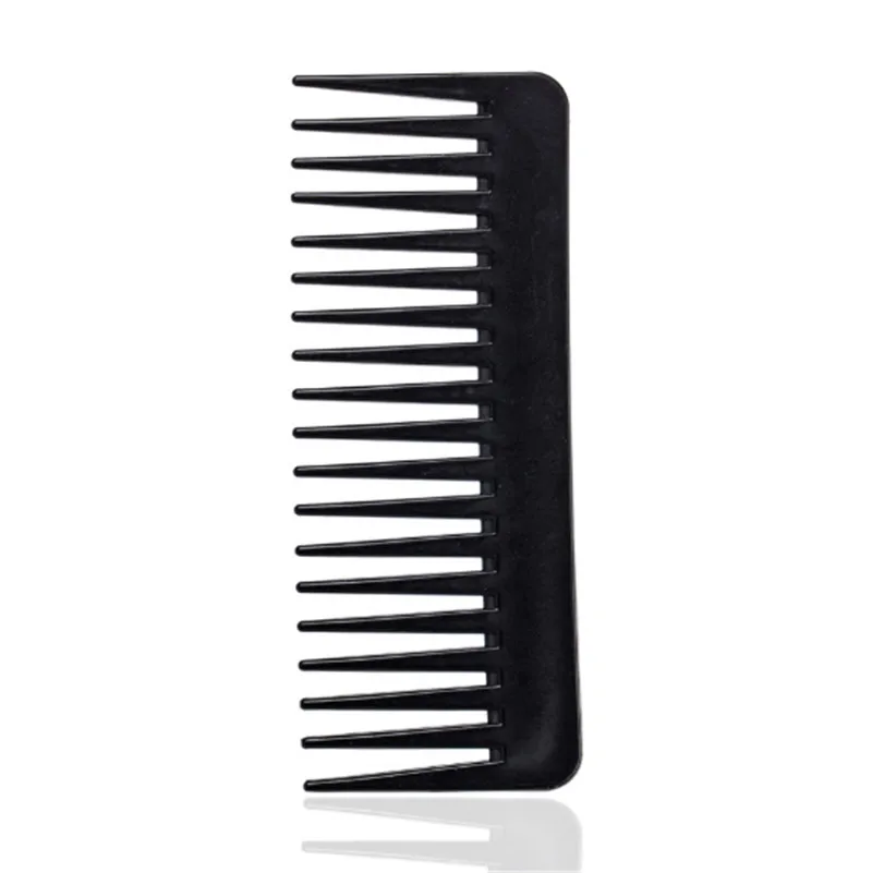 

Teeth Hairdressing Comb 19 Teeth Black High Quality ABS Plastic Heat-resistant Large Wide Tooth Comb Detangling Wide